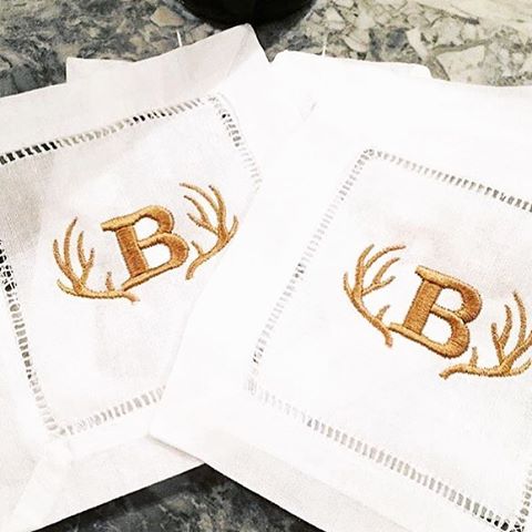 monogram napkins for a ranch