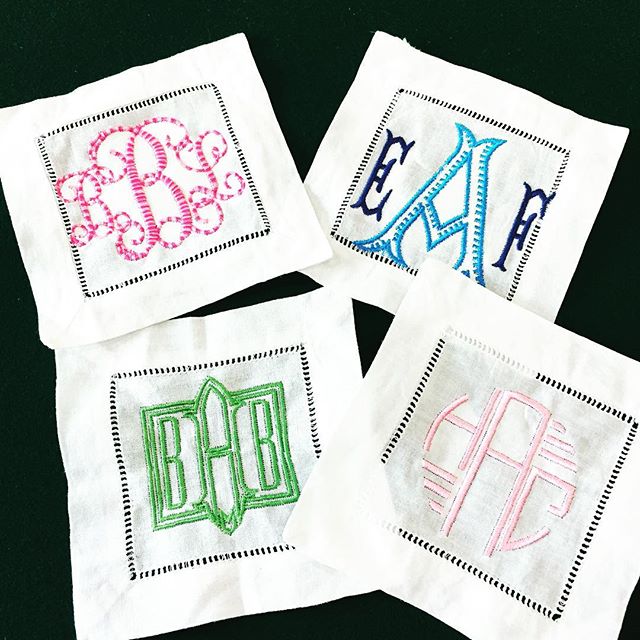 preppy monogram cocktail napkins