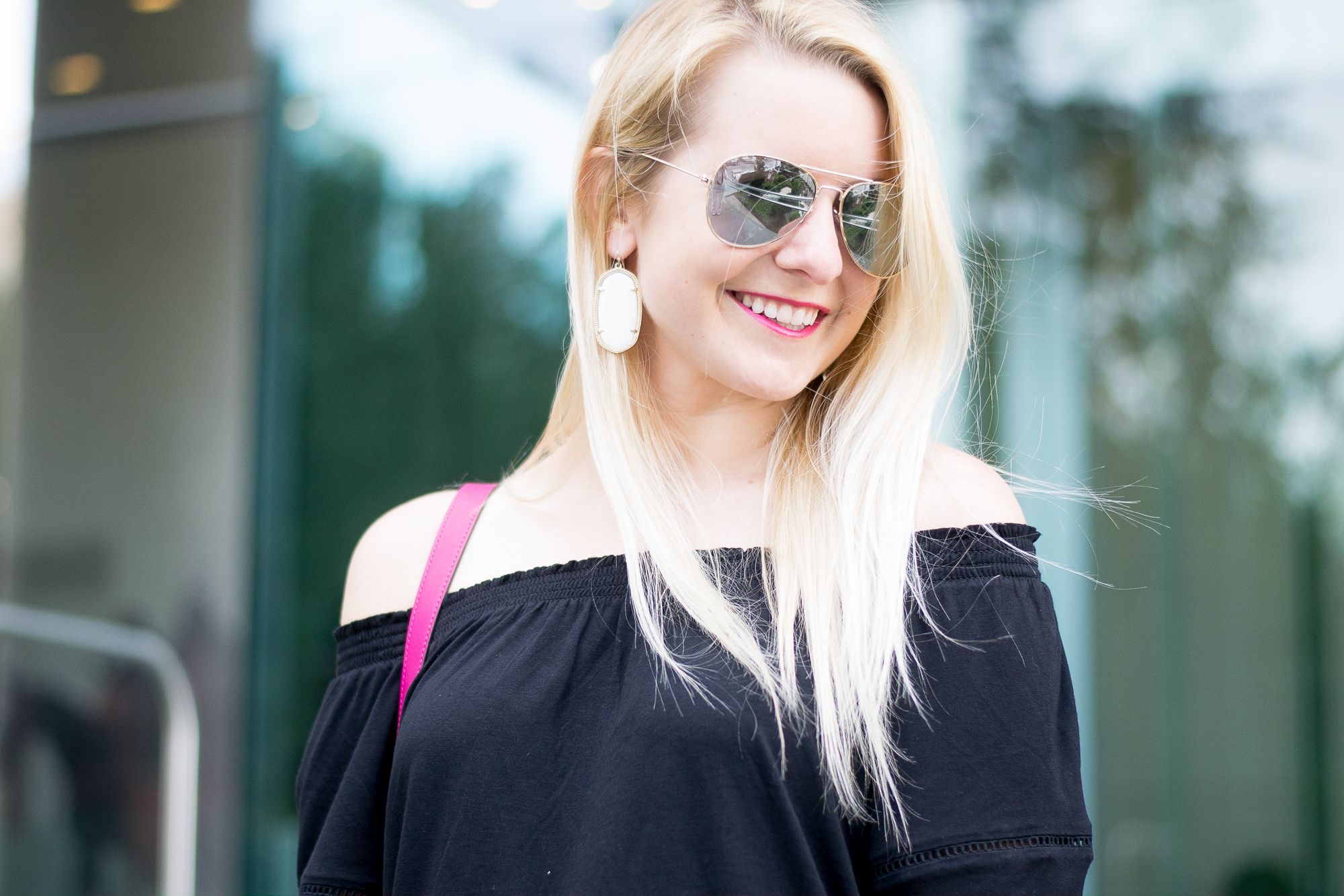 off the shoulder black top