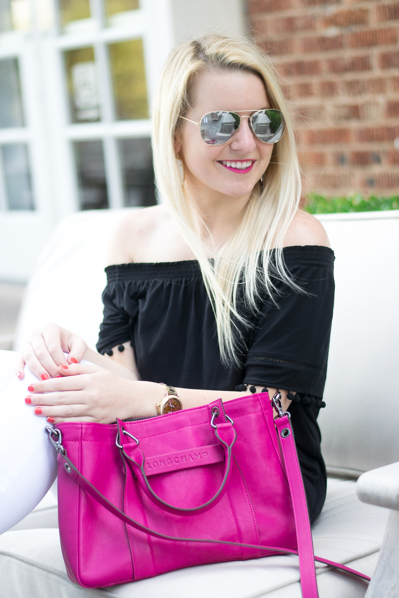 hot pink handbag