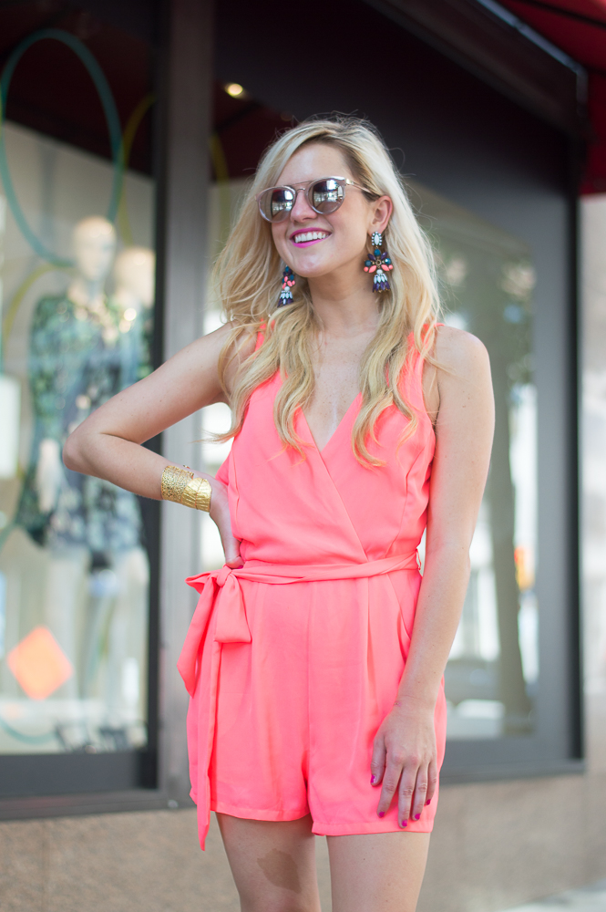 hot pink romper with sash