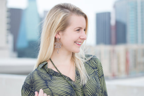 gold statment earrings