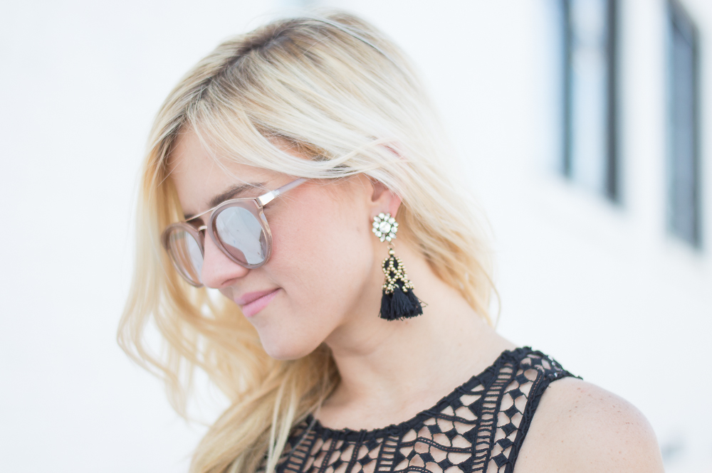 black statement earrings