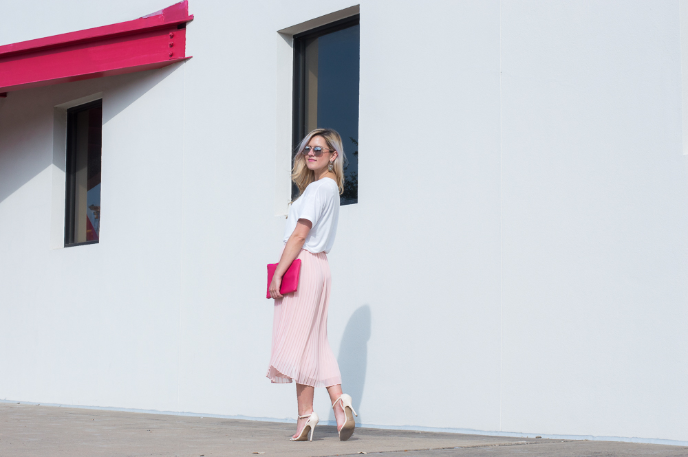 blush pleated skirt-3