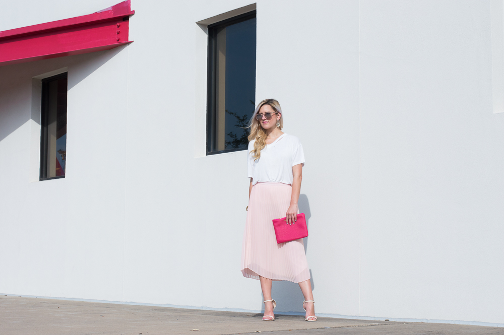 blush pleated skirt-6