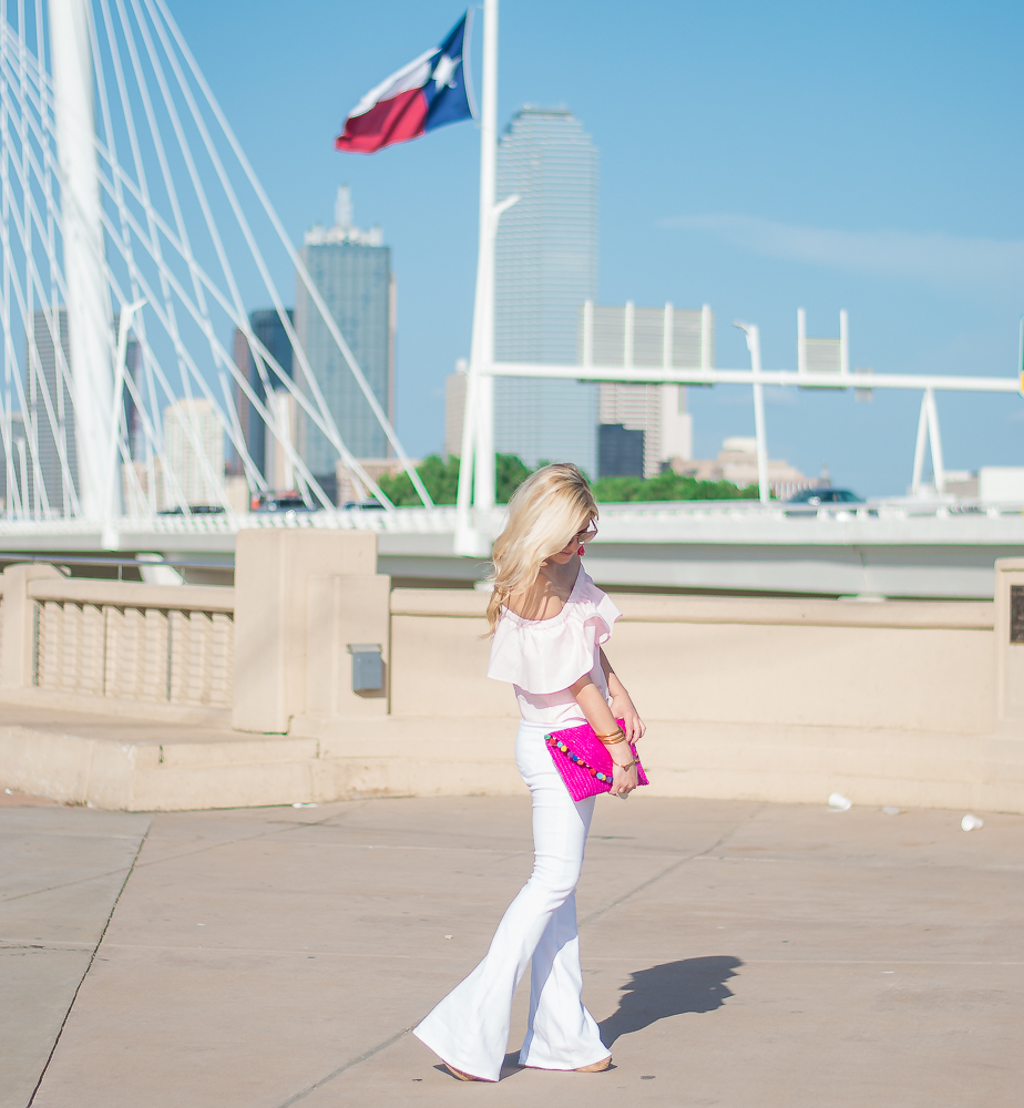 topshop pink off the shoulder top-8