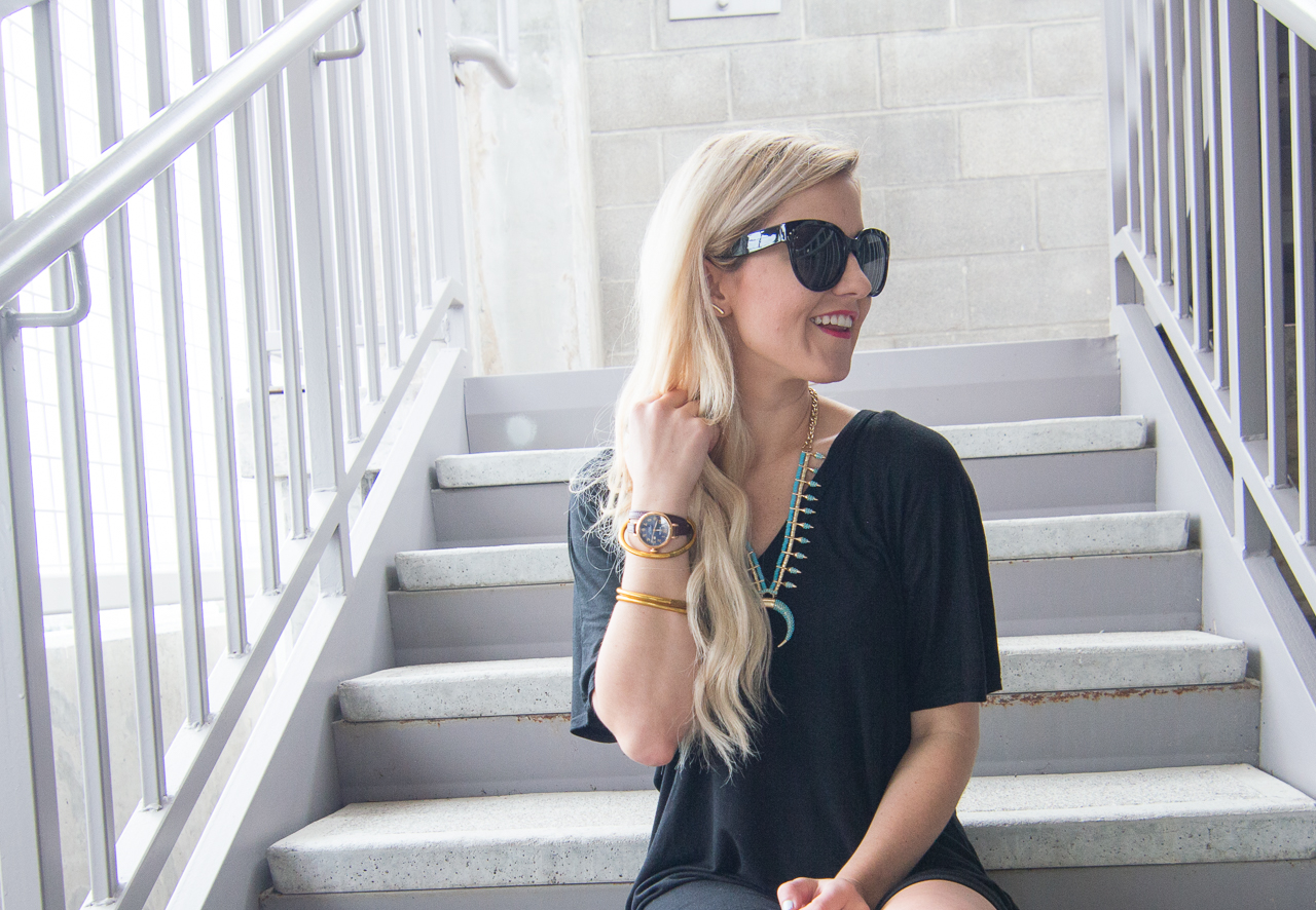 Missguided black tshirt dress-11