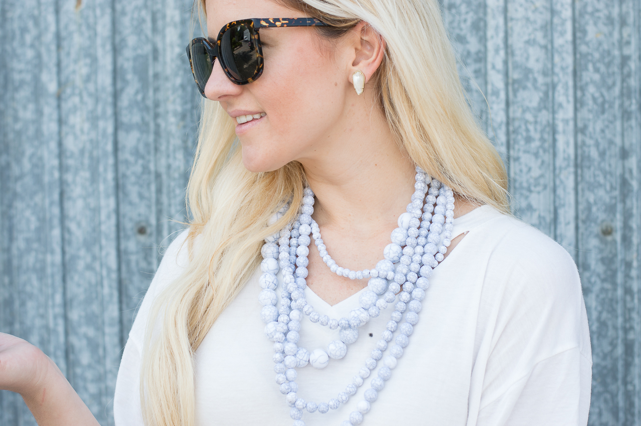 bauble bar white beaded necklace