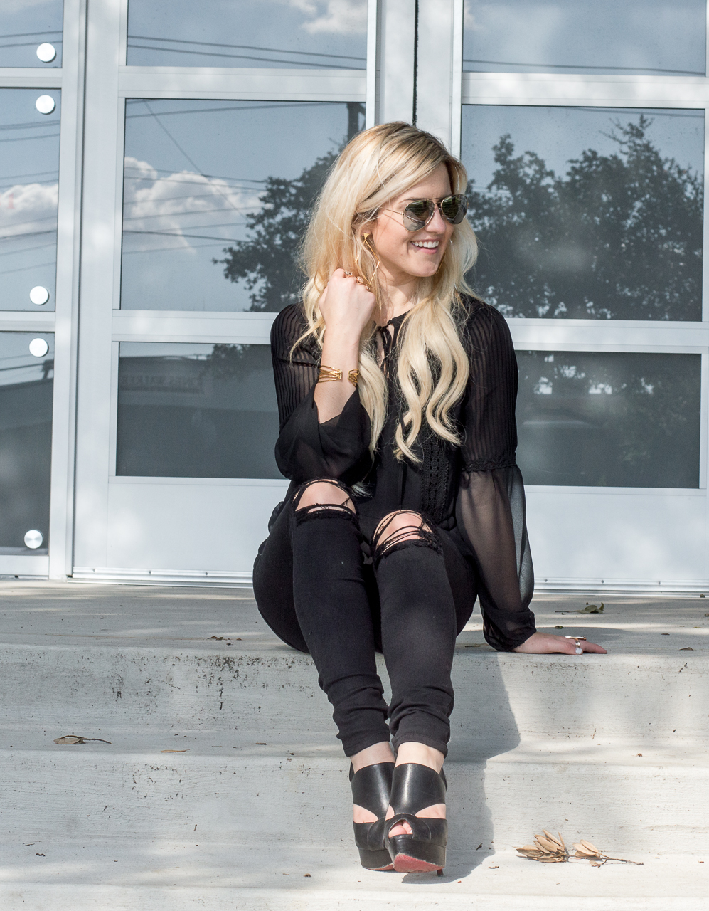 ripped black jeans