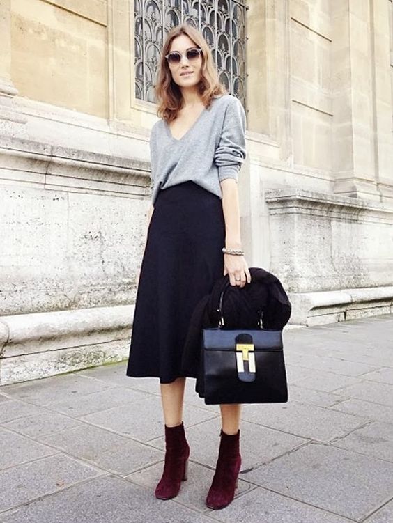 velvet boots skirt