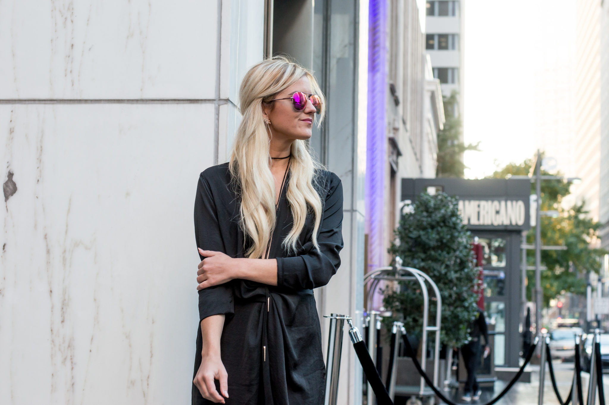 Satin Wrap Mini Dress