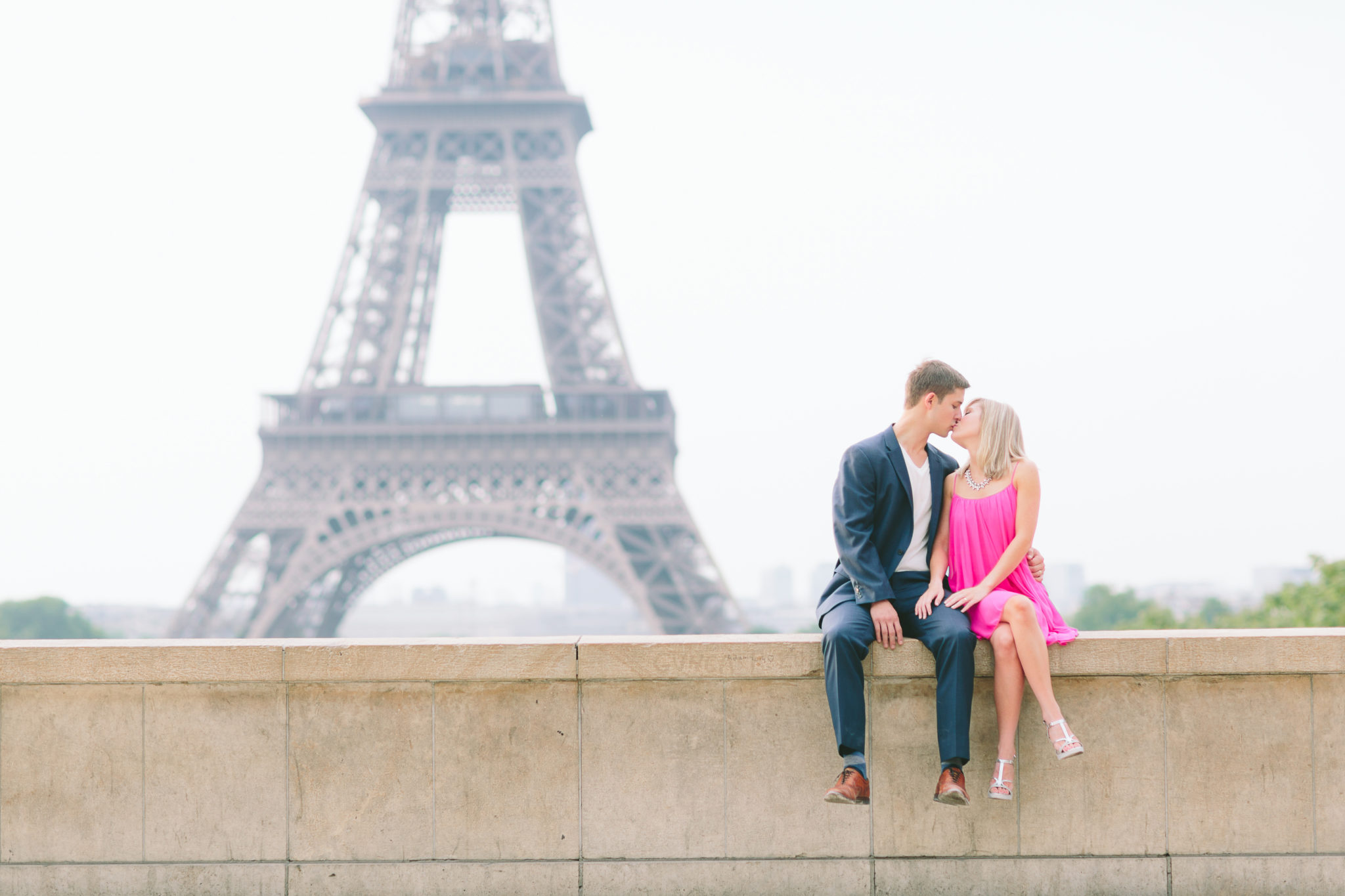 Eiffel Tower Pink Photography Wedding
