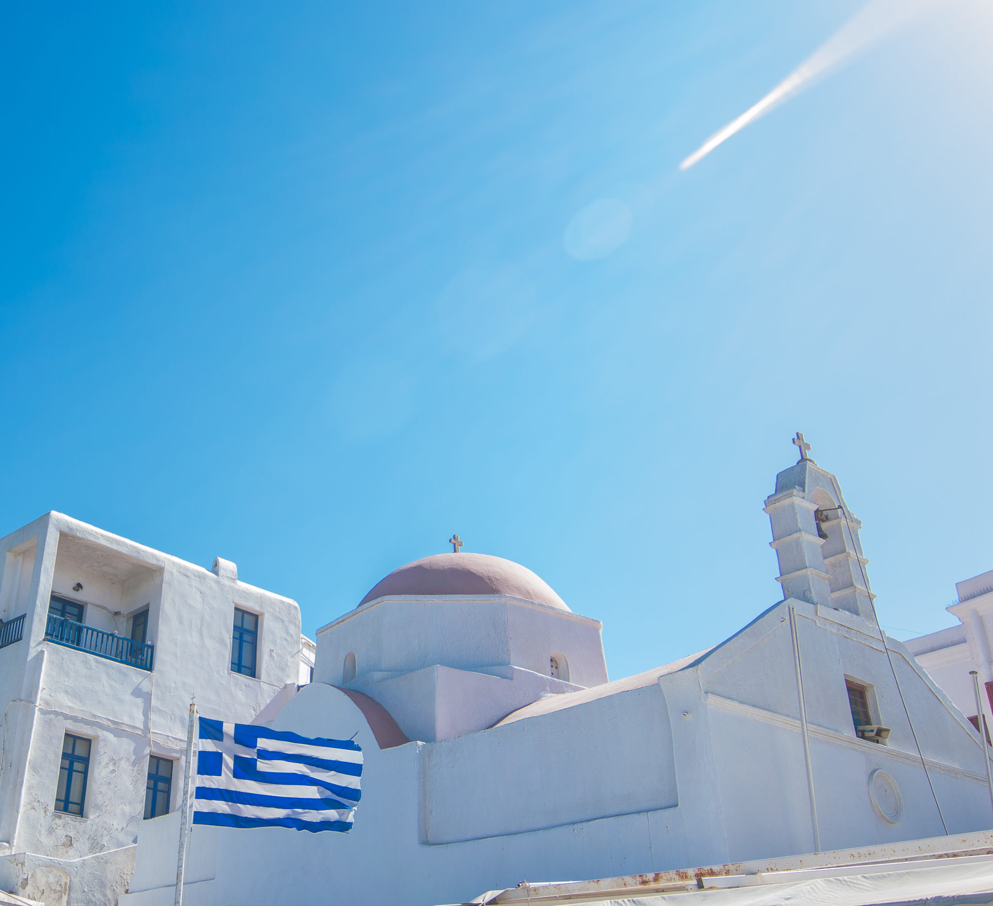 Mykonos Church Flag Travel Guide