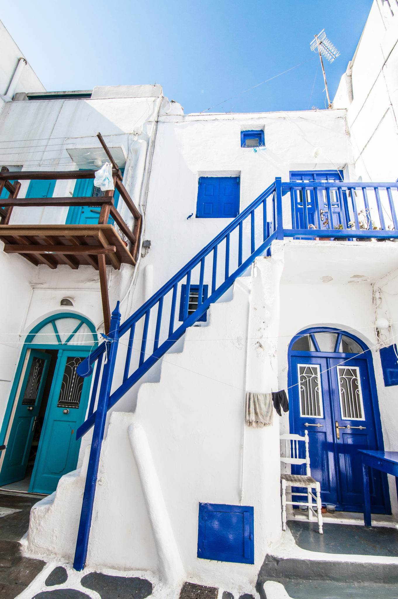 Mykonos Chora Blue and white streets