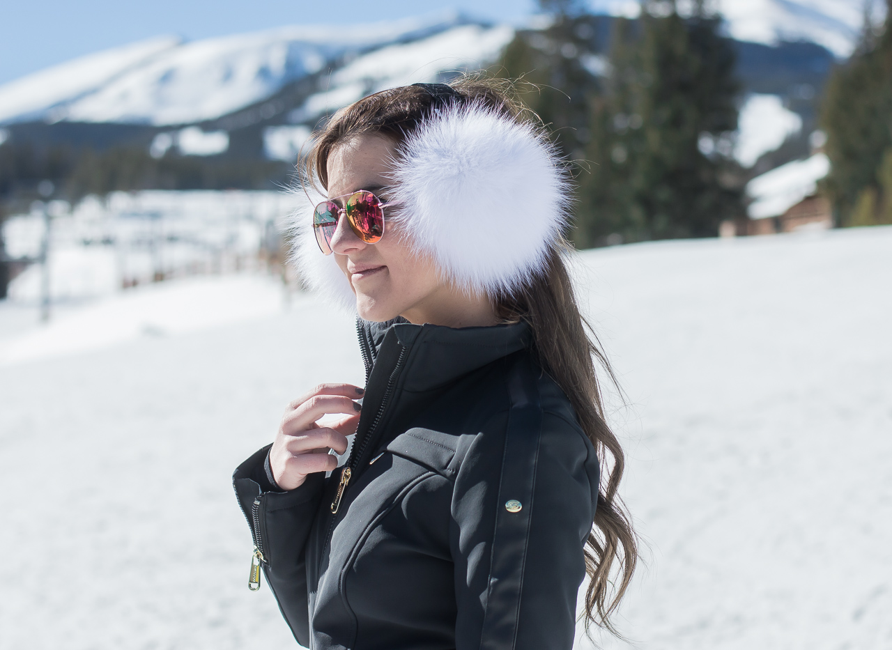 White Fur Ear Muffs Ski
