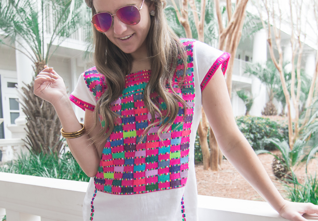 Luxury Embroidered Mexico Dress Pink