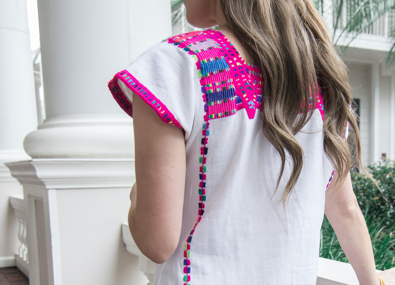 Pink Embroidered Mexican Top
