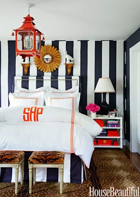 antelope-rug-orange-monogram-bedroom-striped-room