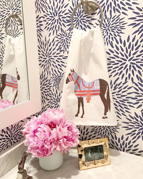 preppy monogram towel bathroom decor