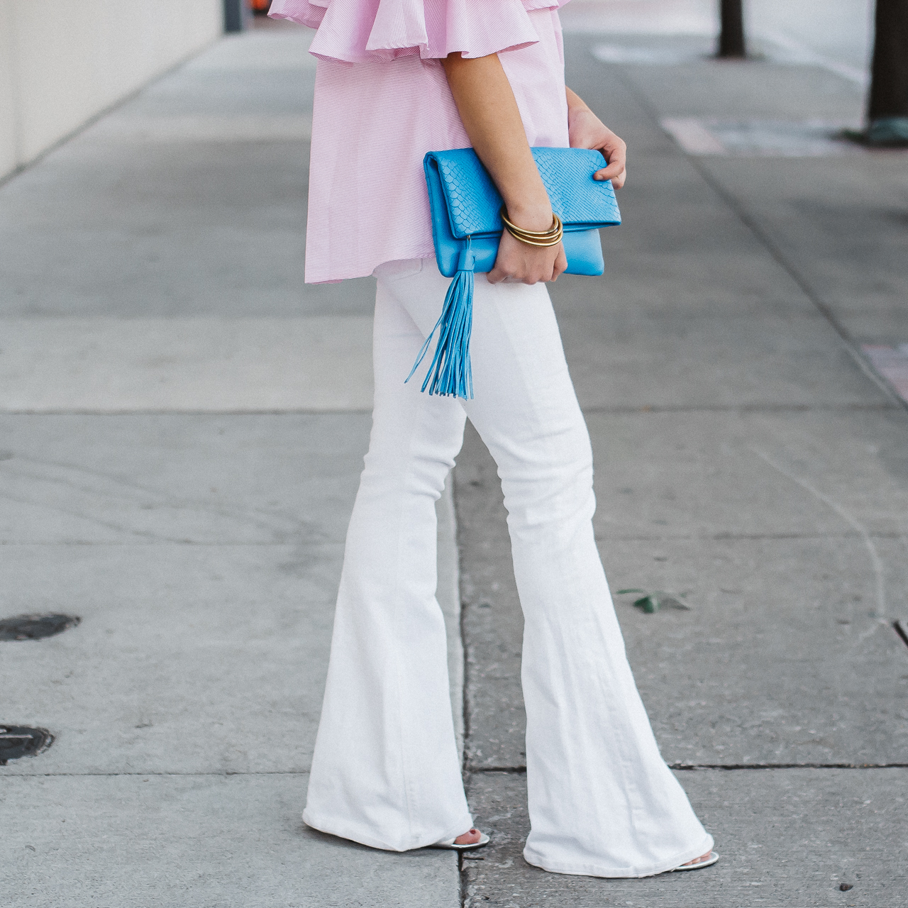 best white flared jeans