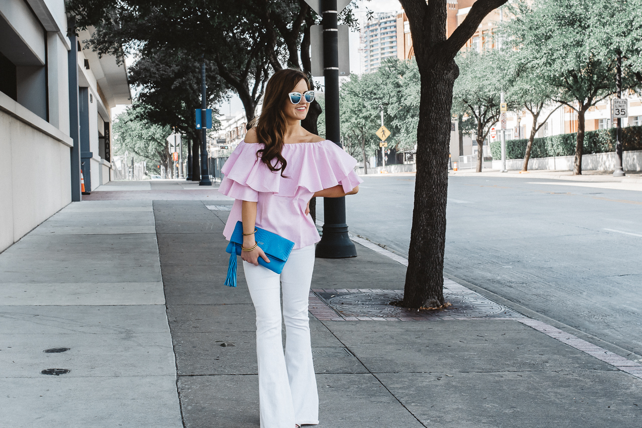 shein pink off the shoulder top