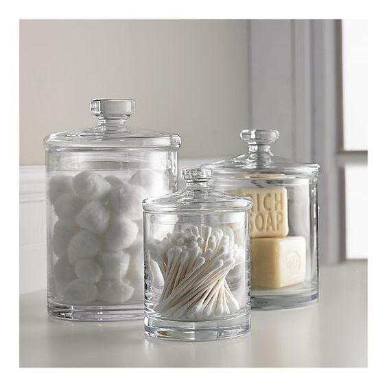 apothecary jars bathroom cotton balls
