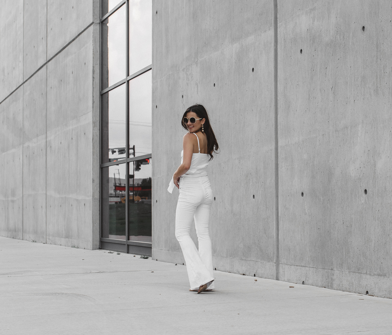 White Crop Top White Flared Jeans (14 of 23)