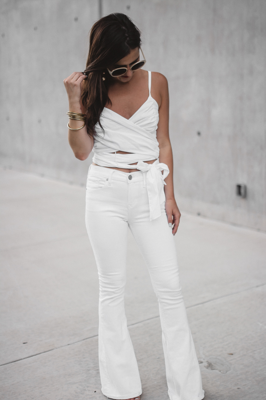White Crop Top White Flared Jeans (16 of 23)