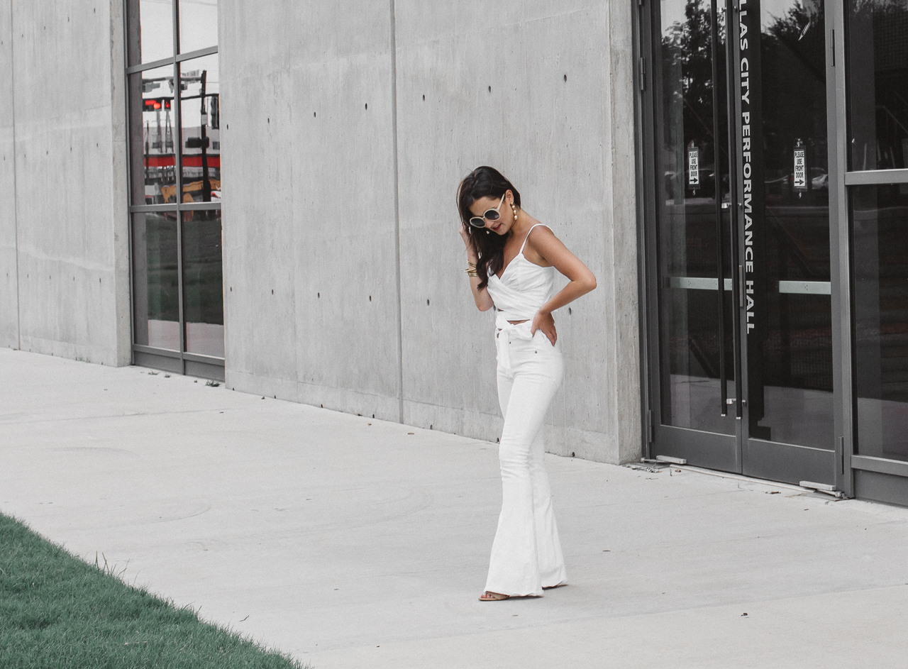 White Crop Top White Flared Jeans (2 of 23)