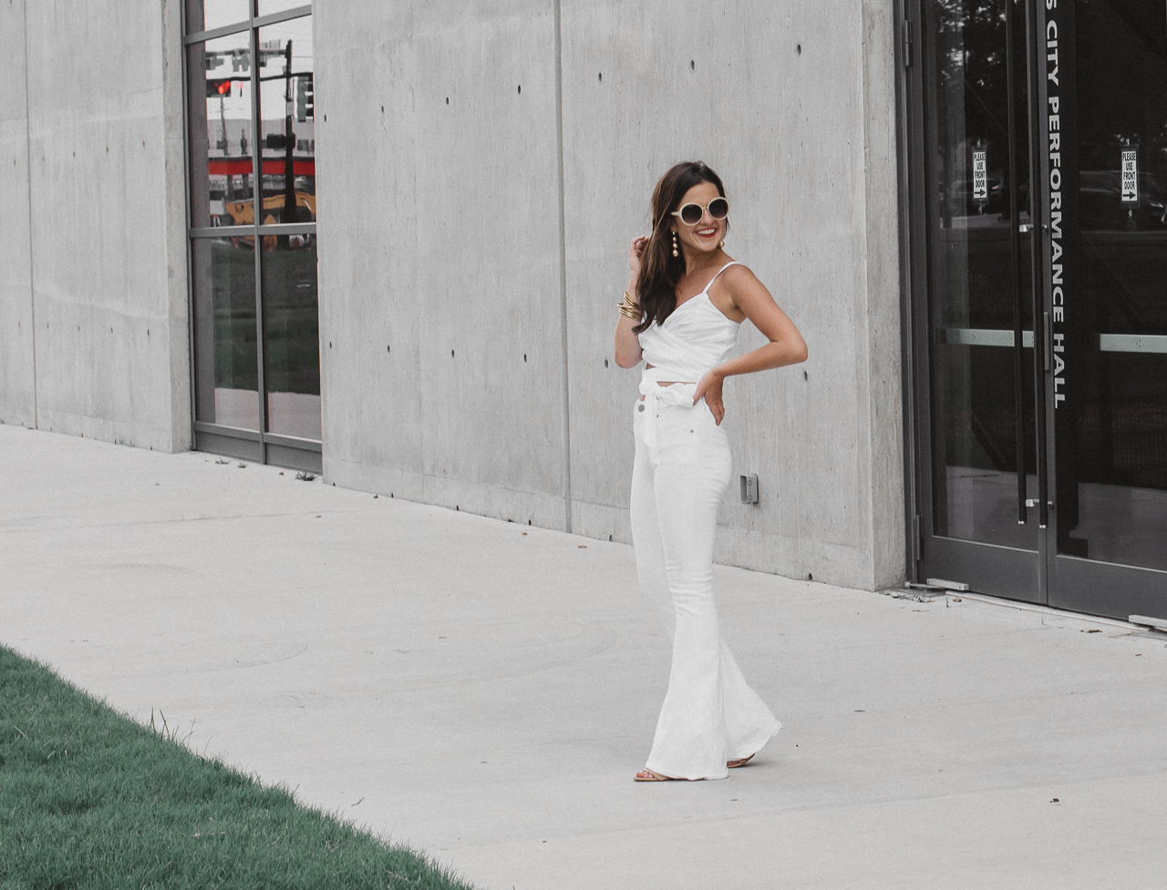 White Crop Top White Flared Jeans (3 of 23)