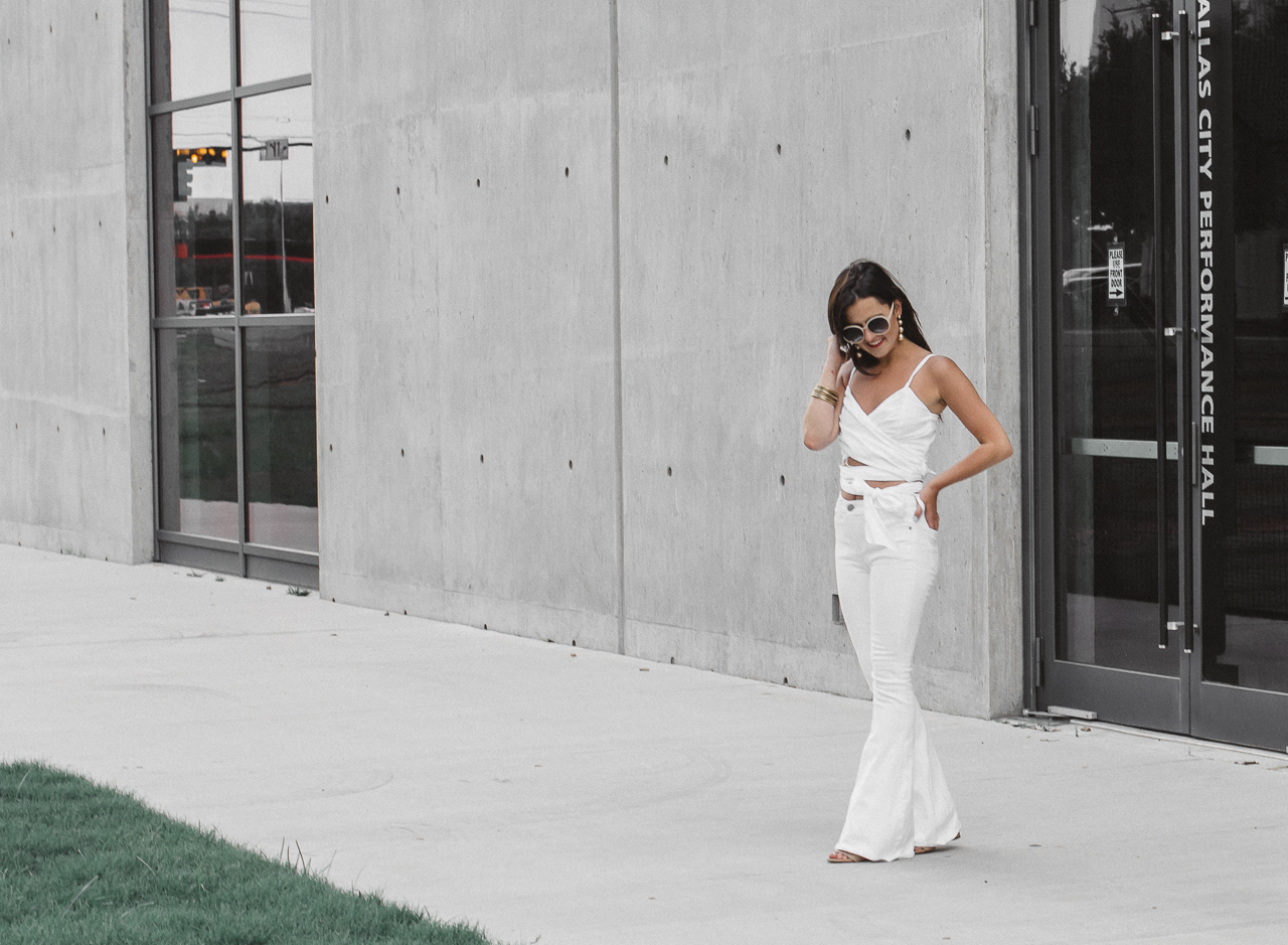 White Crop Top White Flared Jeans (4 of 23)