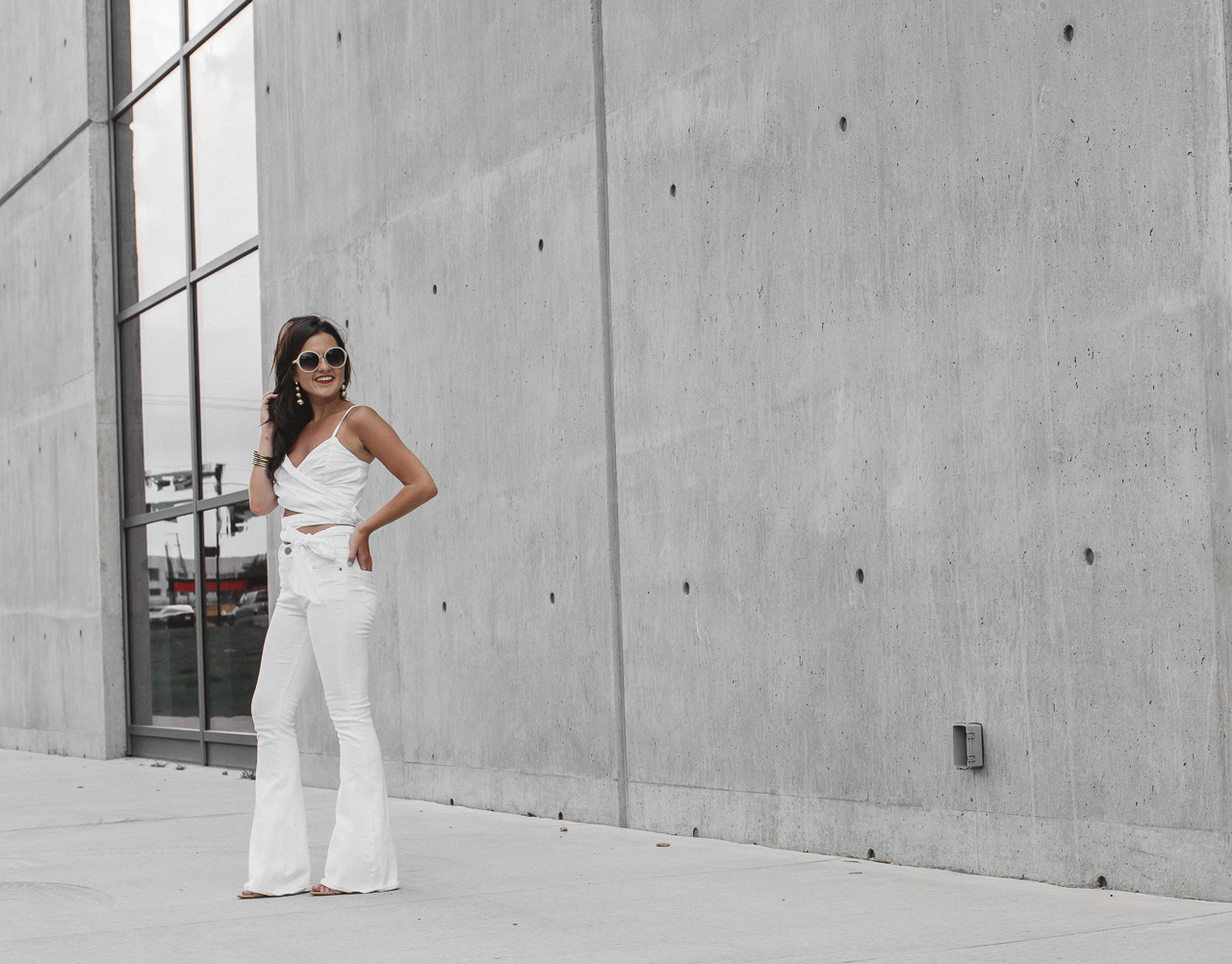 White Crop Top White Flared Jeans (7 of 23)