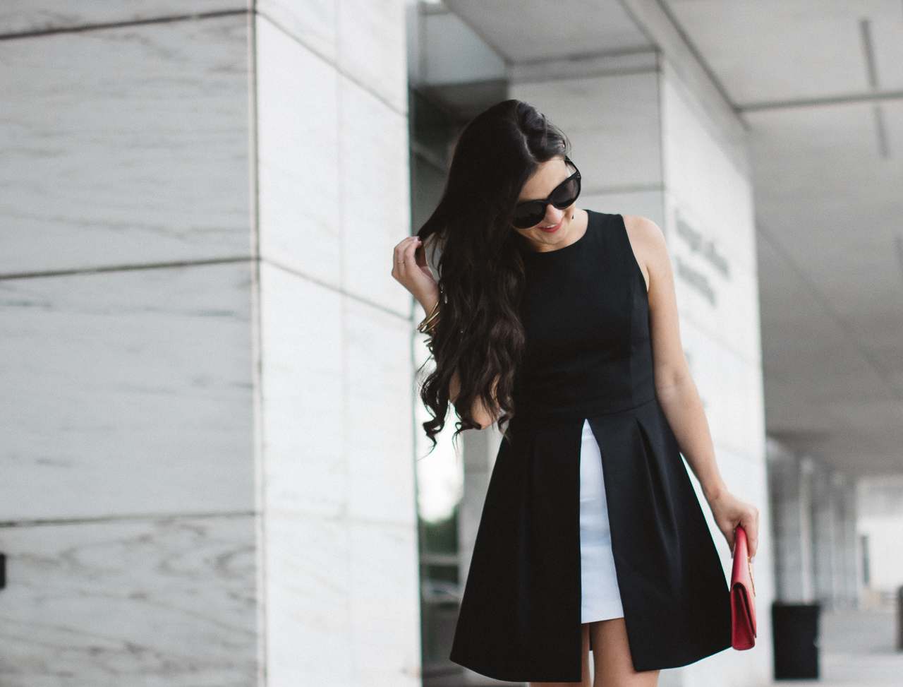 Alice + Olivia Bria Peplum Fit and Flare Dress 
