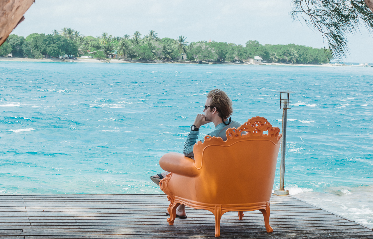Hotel Kia Ora Rangiroa French Polynesia Orange Chair