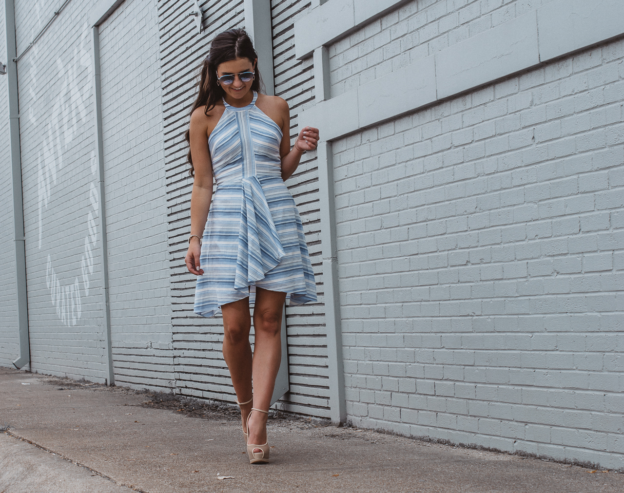 Amanda Uprichard Blue Striped Dress-14