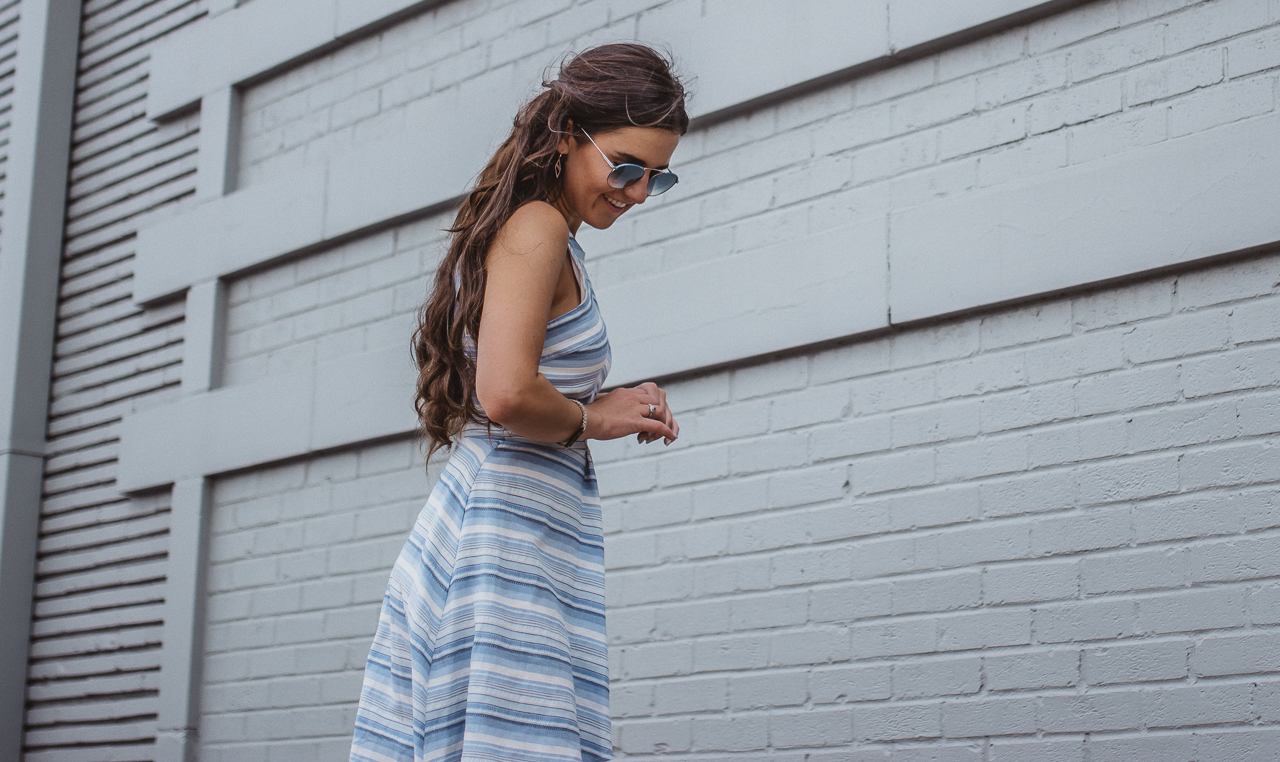 Amanda Uprichard Blue Striped Dress 2-2