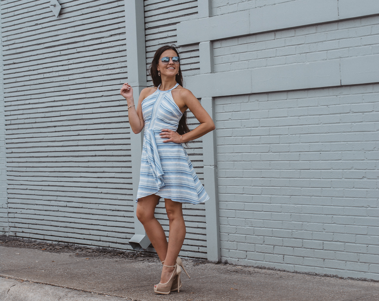 Amanda Uprichard Blue Striped Dress-5