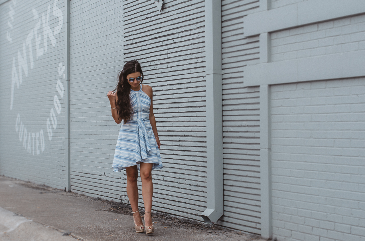 Amanda Uprichard Blue Striped Dress
