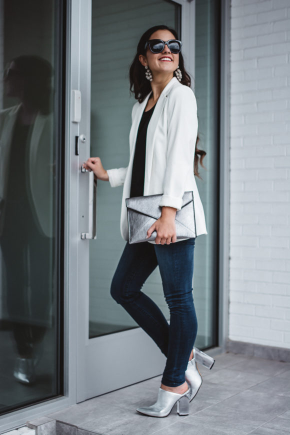 White Blazer and Jeans