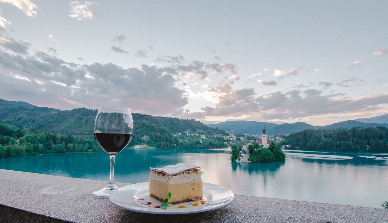 Cafe Belvedere Cream Cake Lake Bled Slovenia