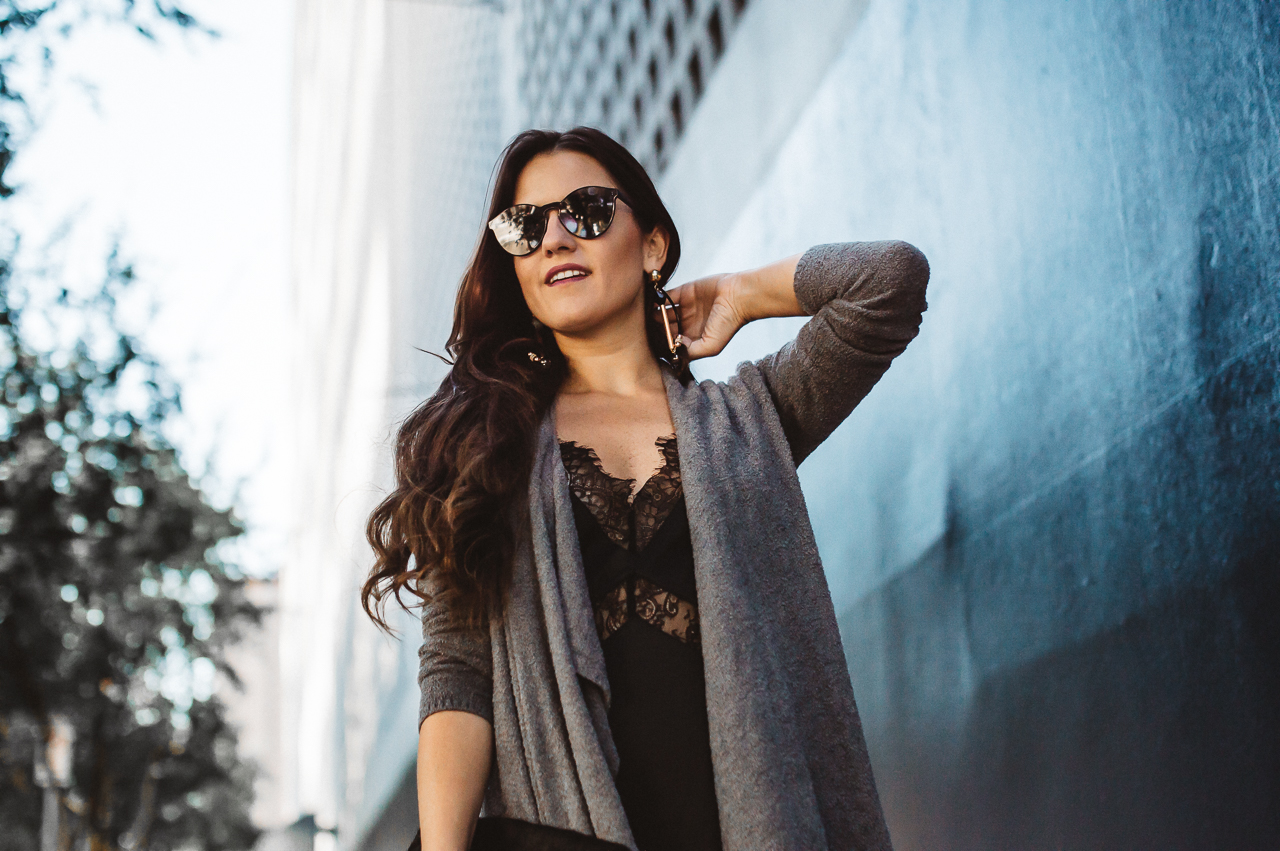 Lingerie Slip Dress With Sweater-14