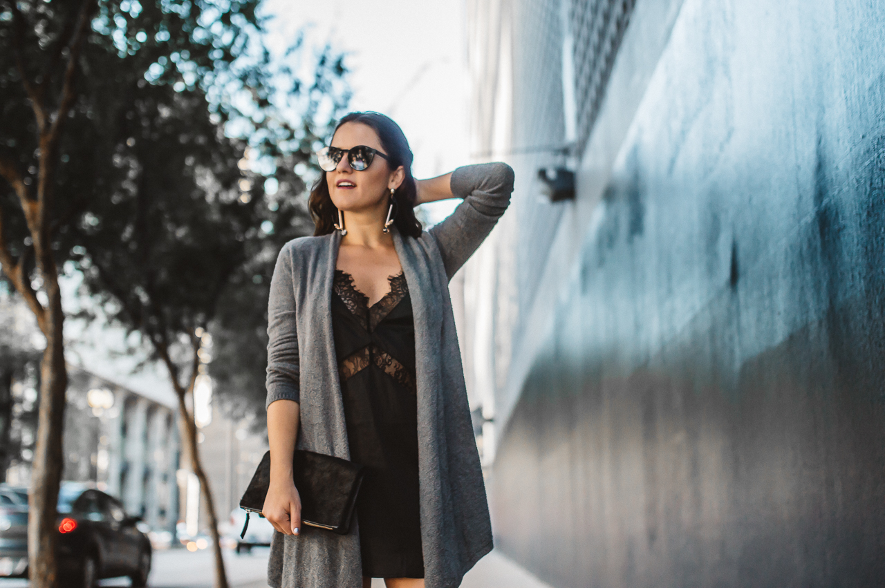 Lingerie Slip Dress With Sweater-16
