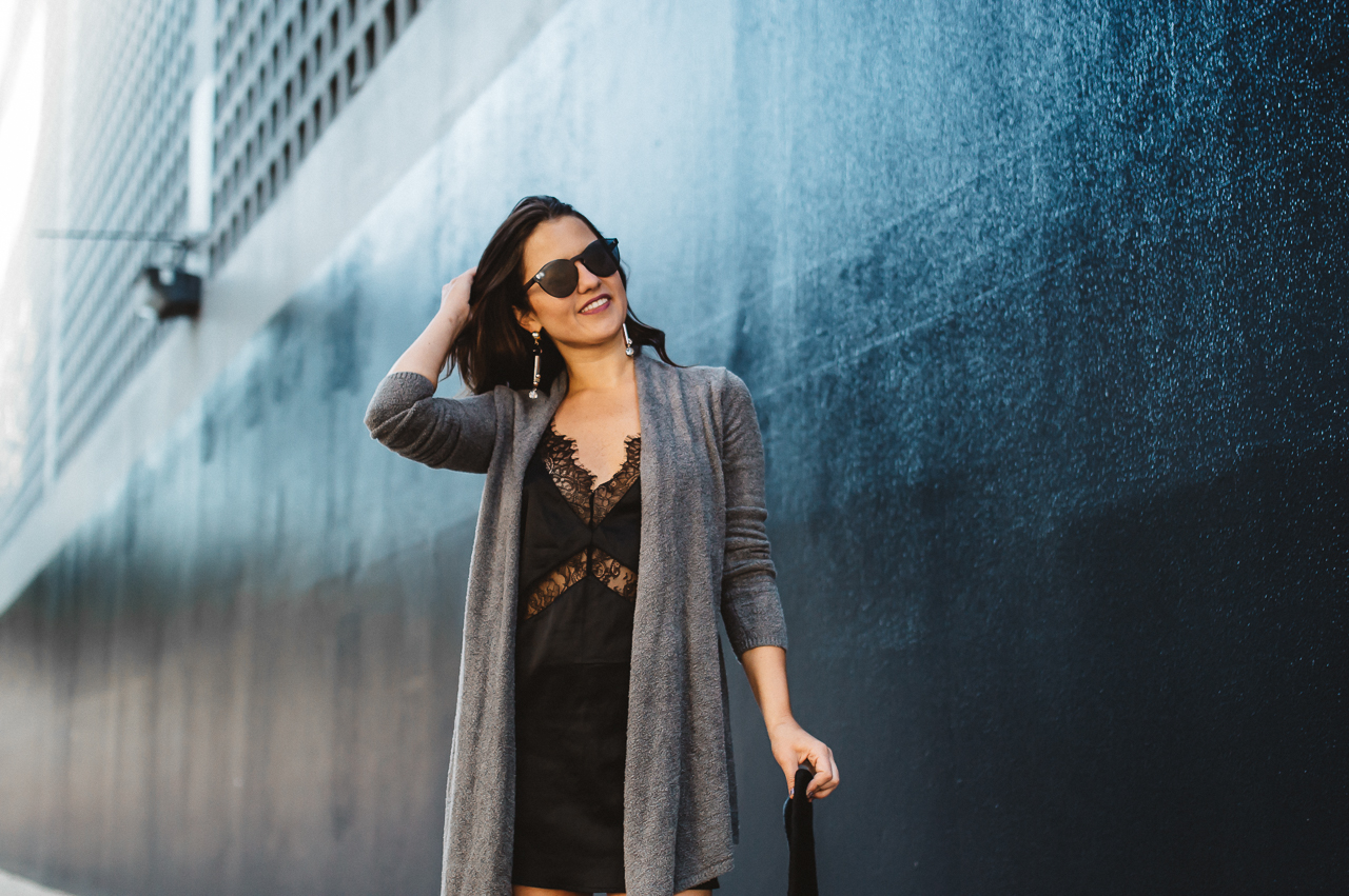Lingerie Slip Dress With Sweater-22