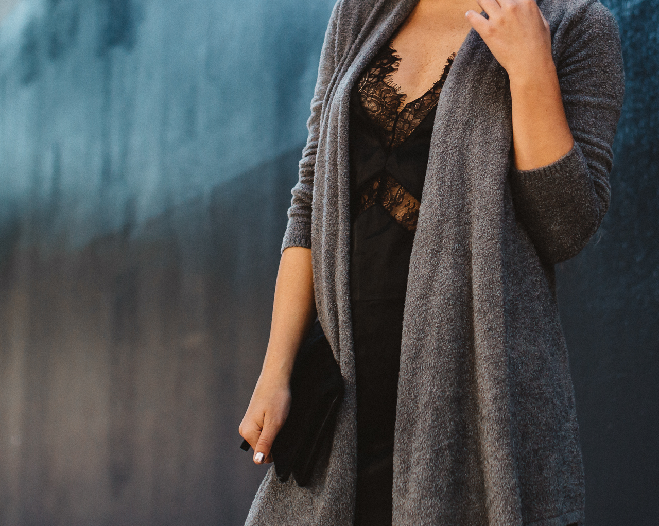 Lingerie Slip Dress With Sweater-24