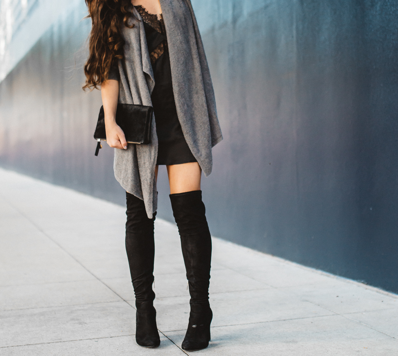 Lingerie Slip Dress With Sweater-26