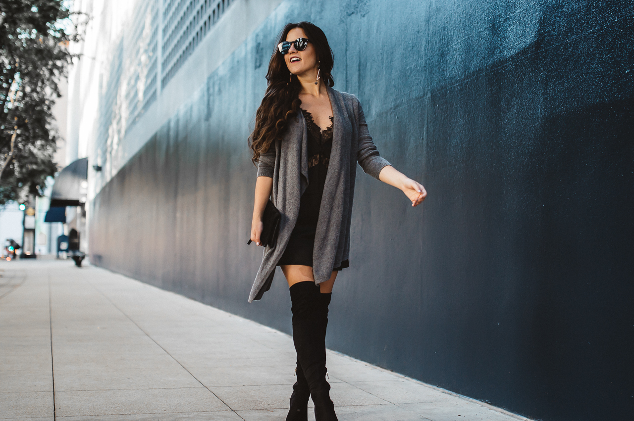 Lingerie Slip Dress With Sweater-7