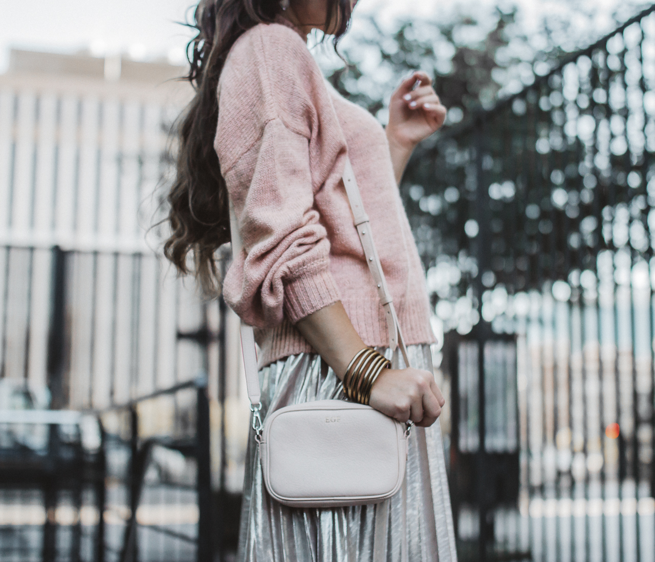 Blush Pleated Skirt Sweater