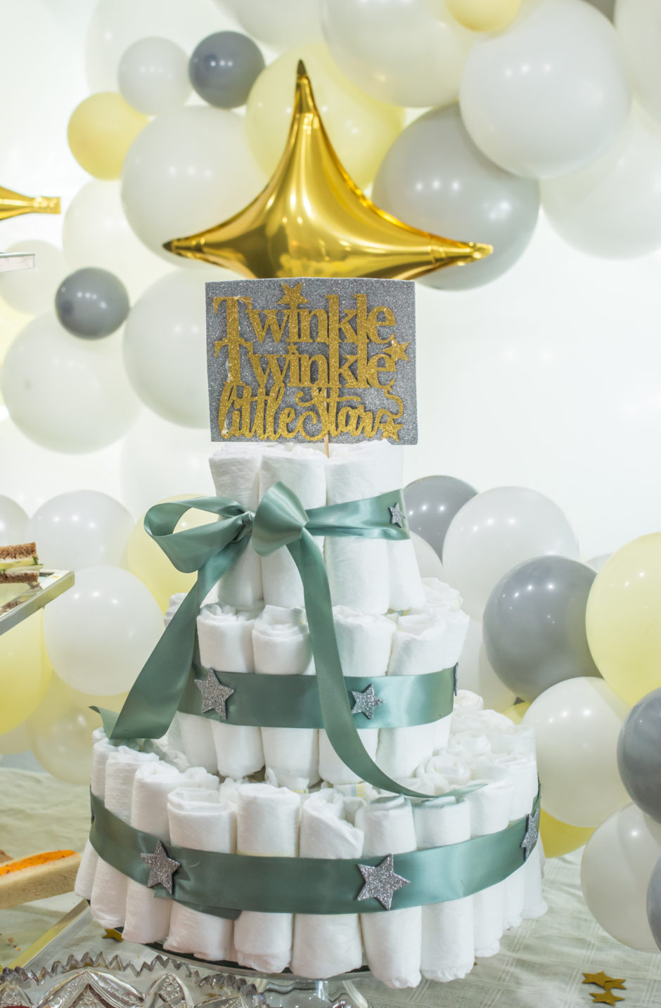 Twinkle Twinkle Baby Shower Diaper Cake