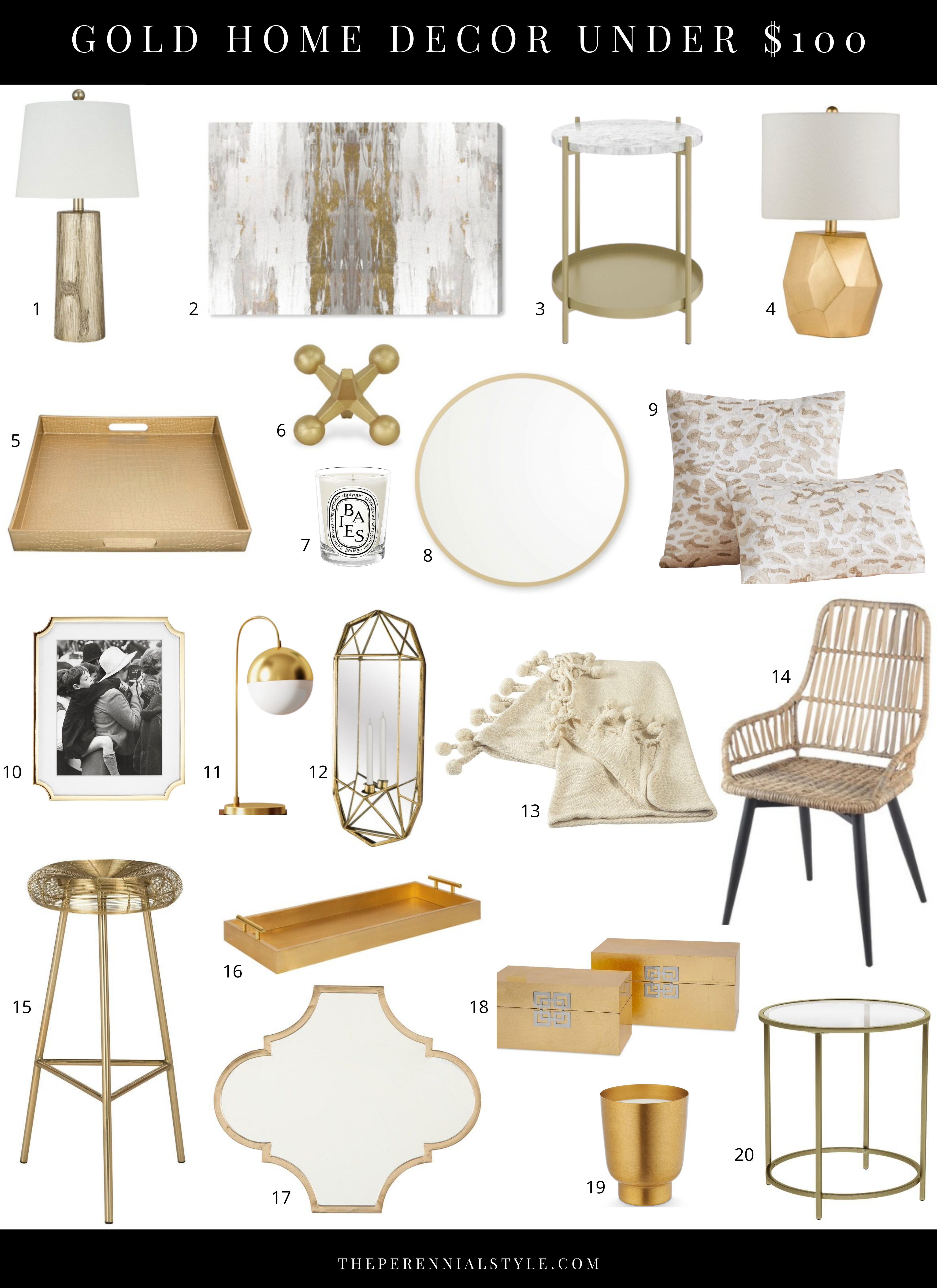 Gold Home Decor Under $100 • The Perennial Style | Dallas Fashion Blogger