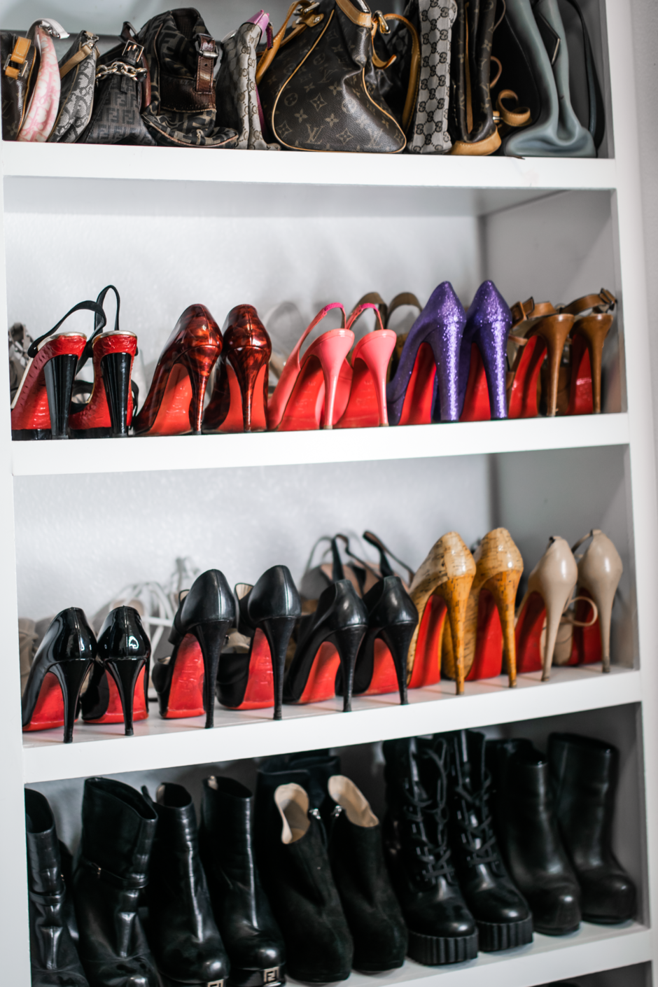 Christian Louboutin closet shelves